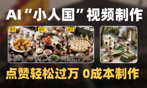 爆款1000W+播放微缩景观迷你小人国AI视频0成本制作全流程教学-润格副业网-每天分享热门副业赚钱项目