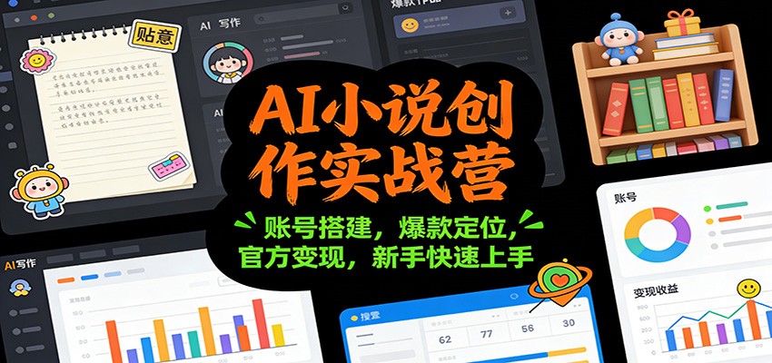 AI小说创作实战营：账号搭建，爆款定位，官方变现，新手快速上手-润格副业网-每天分享热门副业赚钱项目