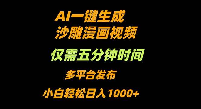 (16320期)AI一键生成沙雕动漫视频,只需5分钟,小白轻松日入1000+-润格副业网-每天分享热门副业赚钱项目