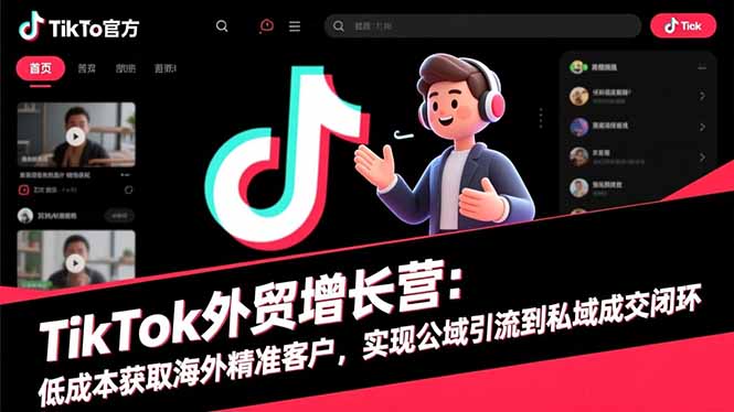 TikTok外贸增长营：低成本获取海外精准客户，实现公域引流到私域成交闭环-润格副业网-每天分享热门副业赚钱项目