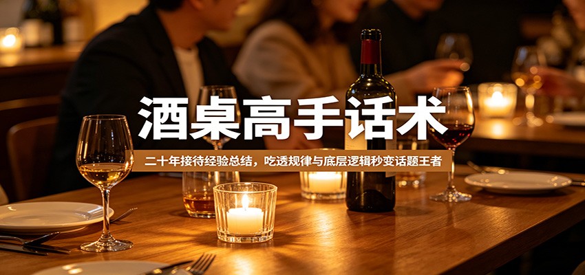 酒桌高手话术：二十年接待经验总结，吃透规律与底层逻辑秒变话题王者-润格副业网-每天分享热门副业赚钱项目