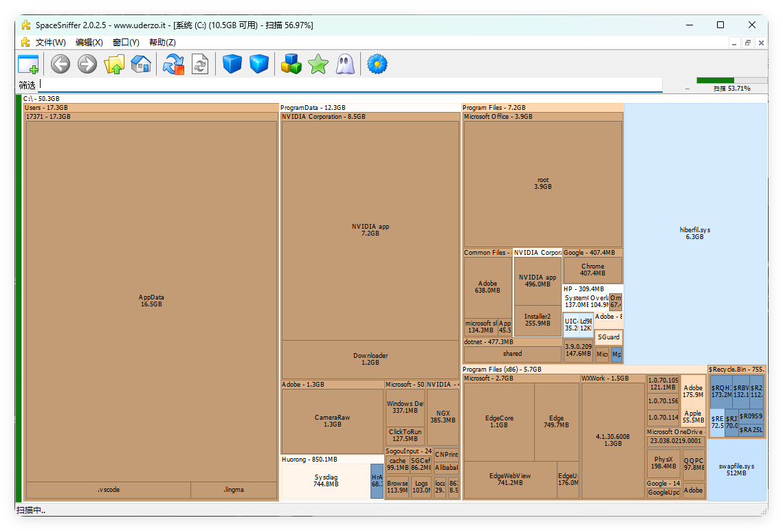 SpaceSniffer v2.0.2.5单文件汉化版-润格副业网-每天分享热门副业赚钱项目