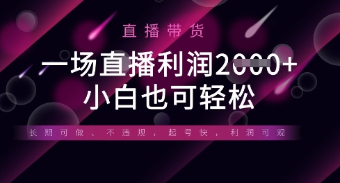 半无人直播带货，一场利润数张，适合所有平台玩法，小白也可轻松-润格副业网-每天分享热门副业赚钱项目