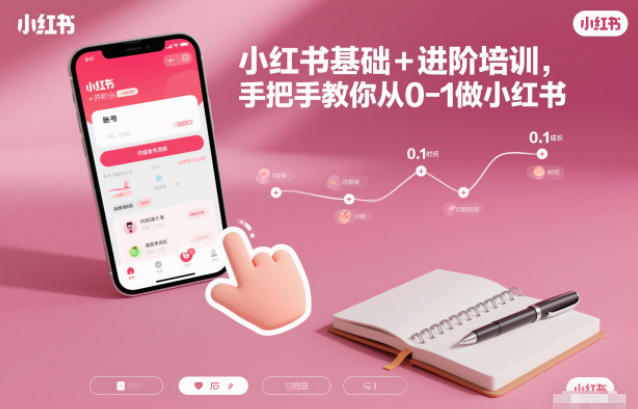 小红书基础+进阶培训，手把手教你从0-1做小红书-润格副业网-每天分享热门副业赚钱项目