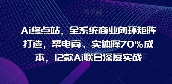 Ai终点站,全系统商业闭环矩阵打造,帮电商、实体降70%成本,12款Ai联合深度实战【0906更新】-润格副业网-每天分享热门副业赚钱项目