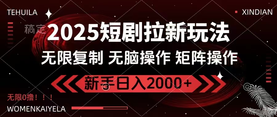 (14429期)2025短剧拉新玩法,无需注册登录,无限0撸,无脑批量操作日入2000+-润格副业网-每天分享热门副业赚钱项目