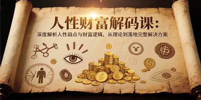 (15434期)人性财富解码课6.0:深度解析人性弱点与财富逻辑,理论到落地完整解决方案-润格副业网-每天分享热门副业赚钱项目