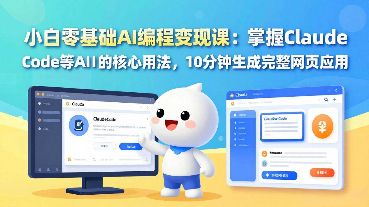（17562期）小白零基础AI编程变现课：掌握Claude Code等AI工具的核心用法，10分钟生成完整网页应用-润格副业网-每天分享热门副业赚钱项目