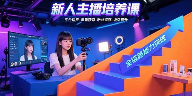 (15701期)新人主播培养课:平台适应-流量获取-粉丝留存-收益提升 全链路能力突破-润格副业网-每天分享热门副业赚钱项目