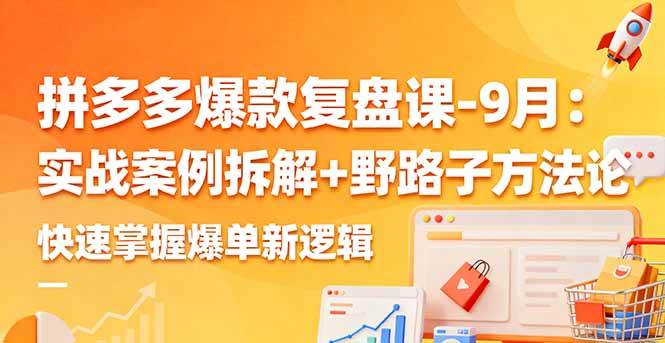 (16176期)拼多多爆款复盘课-9月:实战案例拆解+野路子方法论,快速掌握爆单新逻辑-润格副业网-每天分享热门副业赚钱项目