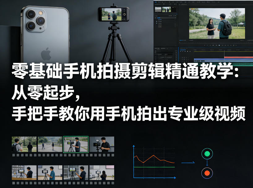 零基础手机拍摄剪辑精通教学：从零起步，手把手教你用手机拍出专业级视频-润格副业网-每天分享热门副业赚钱项目