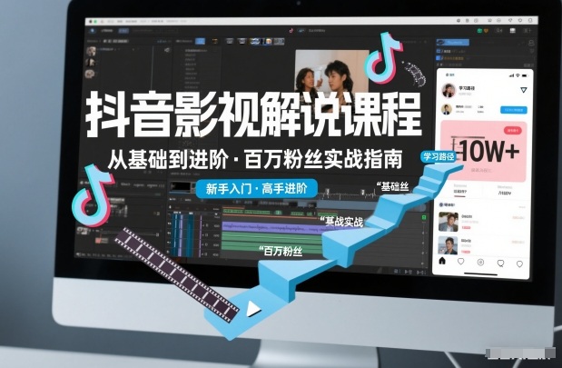 抖音百万粉丝影视解说课程,基础到进阶课,适合新手和进阶学习-润格副业网-每天分享热门副业赚钱项目