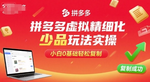 拼多多虚拟精细化少品玩法实操，小白0基础轻松复制-润格副业网-每天分享热门副业赚钱项目