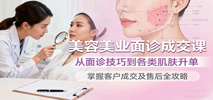 美容美业面诊成交课，从面诊技巧到各类肌肤升单，掌握客户成交及售后全攻略-润格副业网-每天分享热门副业赚钱项目