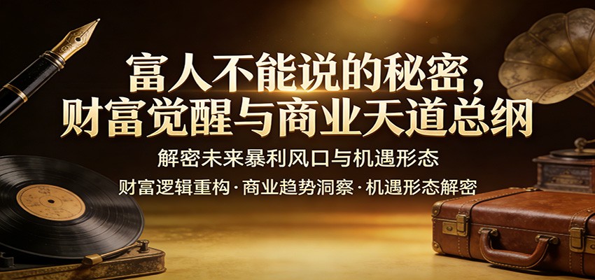 富人不能说的秘密，财富觉醒与商业天道总纲，解密未来暴利风口与机遇形态-润格副业网-每天分享热门副业赚钱项目