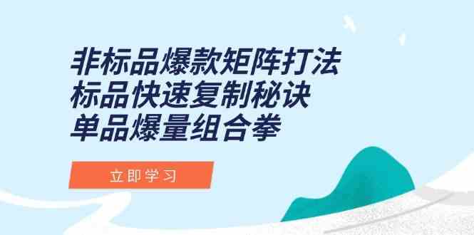 非标品爆款矩阵打法，标品快速复制秘诀，单品爆量组合拳-润格副业网-每天分享热门副业赚钱项目