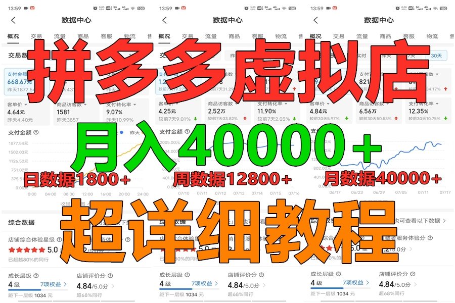 拼多多虚拟电商训练营月入40000+,全网最详细,你做你也行,暴利稳定长久-润格副业网-每天分享热门副业赚钱项目