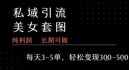 私域卖套图每天3-5单 每单利润99-2张+-润格副业网-每天分享热门副业赚钱项目