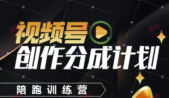 视频号创作分成计划陪跑训练营，手把手教会你如何制作视频，细水长流型项目-润格副业网-每天分享热门副业赚钱项目