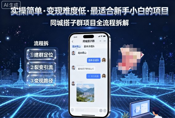 实操简单,变现难度低,最适合新手小白做的项目,每天轻松收入3张,同城搭子群项目全流程拆解-润格副业网-每天分享热门副业赚钱项目