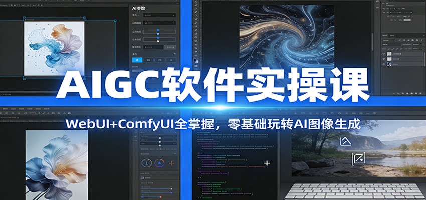 AIGC软件实操课：WebUI+ComfyUI全掌握，零基础玩转AI图像生成-润格副业网-每天分享热门副业赚钱项目
