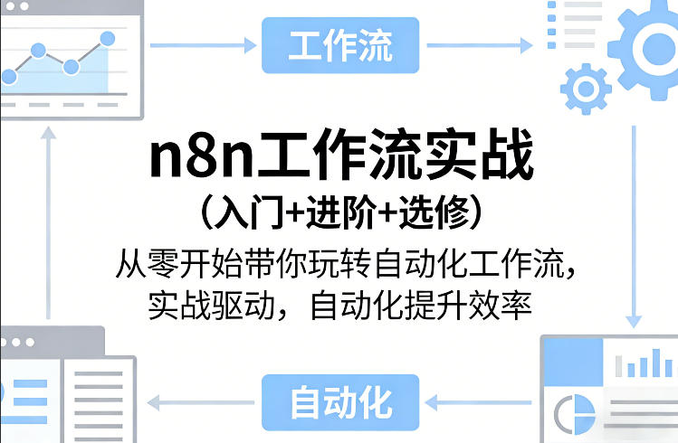 n8n工作流实战(入门+进阶+选修)从零开始带你玩转自动化工作流，实战驱动，自动化提升效率-润格副业网-每天分享热门副业赚钱项目