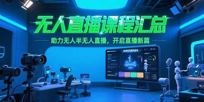 （15218期）无人直播课程汇总，含非实时防风技术，助力无人半无人直播，开启直播新篇-润格副业网-每天分享热门副业赚钱项目