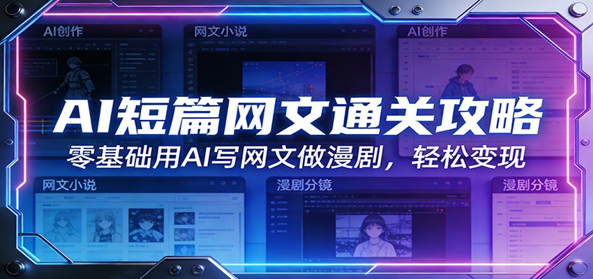 AI短篇网文通关攻略：零基础用AI写网文做漫剧，轻松变现-润格副业网-每天分享热门副业赚钱项目