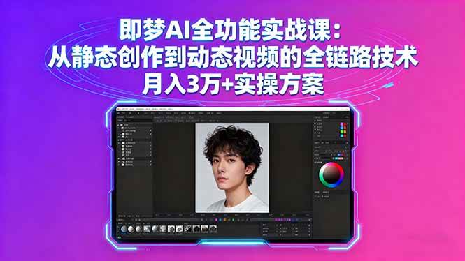 （16053期）即梦AI全功能实战课：从静态创作到动态视频的全链路技术 月入3万+实操方案-润格副业网-每天分享热门副业赚钱项目