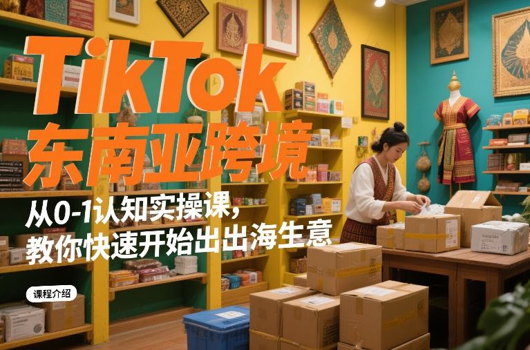TikTok东南亚跨境从0-1认知实操课，教你快速开始出海生意-润格副业网-每天分享热门副业赚钱项目