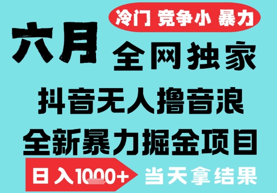 2025年6月高爆抖音无人直播最新撸音浪掘金项目，无脑日入1k+，低门槛小白可做，可矩阵放大【揭秘】-润格副业网-每天分享热门副业赚钱项目
