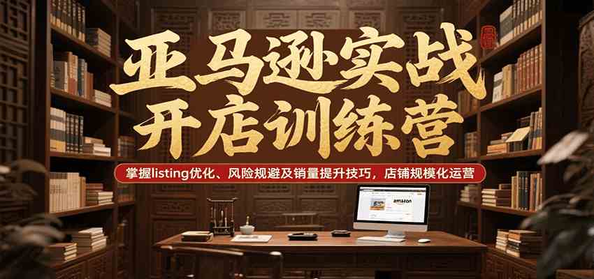 亚马逊实战开店训练营，掌握listing优化、风险规避及销量提升技巧，店铺规模化运营-润格副业网-每天分享热门副业赚钱项目