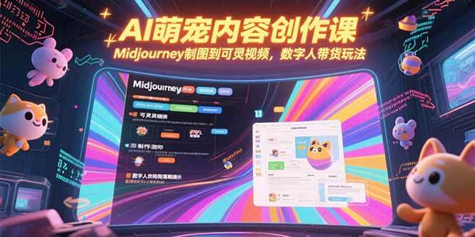（15311期）AI萌宠内容创作课，Midjourney制图到可灵视频，数字人带货玩法-润格副业网-每天分享热门副业赚钱项目