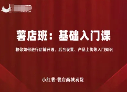 小红薯薯店商城卖货，基础入门课，教你如何进行店铺开通、后台设置、产品上传等入门知识-润格副业网-每天分享热门副业赚钱项目