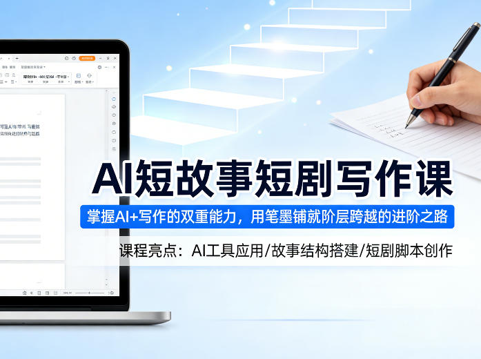 AI短故事短剧写作课，掌握AI+写作的双重能力，用笔墨铺就阶层跨越的进阶之路-润格副业网-每天分享热门副业赚钱项目
