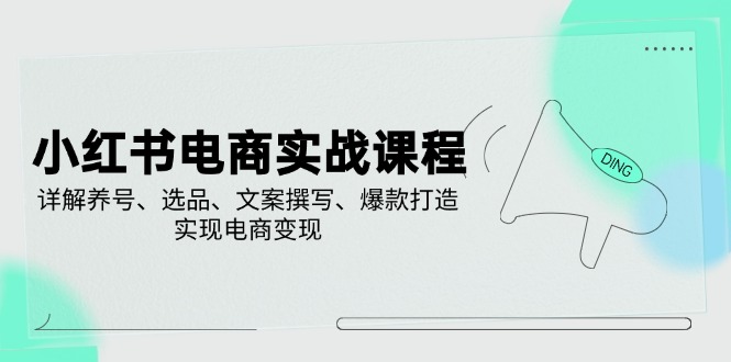 (14549期)小红书电商实战课程,详解养号、选品、文案撰写、爆款打造,实现电商变现-润格副业网-每天分享热门副业赚钱项目