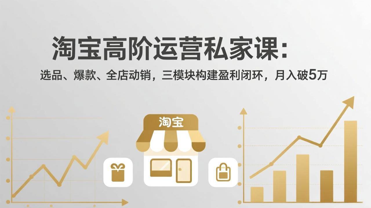 (17904期)淘宝高阶运营私家课(更新26年4月):选品、爆款、全店动销,三模块构建盈利闭环,月入破5万-润格副业网-每天分享热门副业赚钱项目