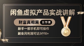 精品！闲鱼虚拟产品实战讲解，新手一部手机即可操作，副业月利润可达5k+-润格副业网-每天分享热门副业赚钱项目