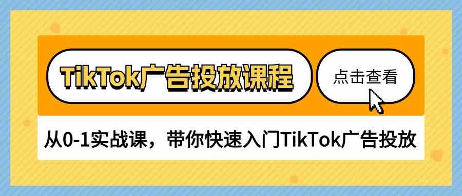 TikTok广告投放课程，从0-1实战课，带你快速入门TikTok广告投放（30节课）-润格副业网-每天分享热门副业赚钱项目