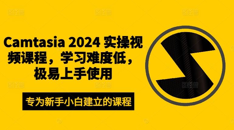 Camtasia 2024 实操视频课程，学习难度低，极易上手使用-润格副业网-每天分享热门副业赚钱项目