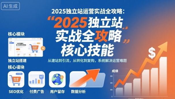 2025独立站运营实战全攻略，一站式掌握独立站运营核心技能-润格副业网-每天分享热门副业赚钱项目