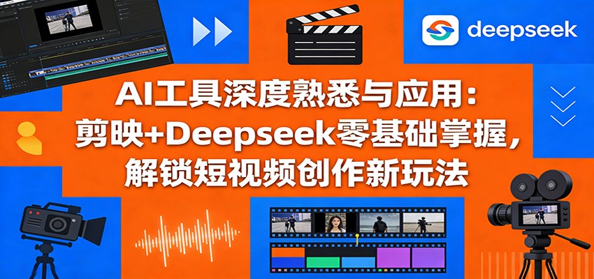 AI工具深度熟悉与应用：剪映+Deepseek零基础掌握，解锁短视频创作新玩法-润格副业网-每天分享热门副业赚钱项目