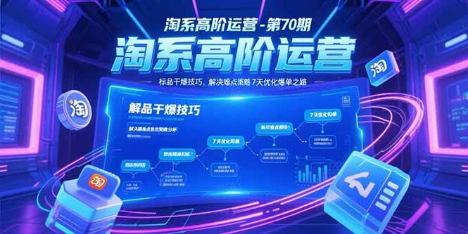 (15307期)淘系高阶运营-第70期,标品干爆技巧,解决难点策略,大佬操盘方法-润格副业网-每天分享热门副业赚钱项目