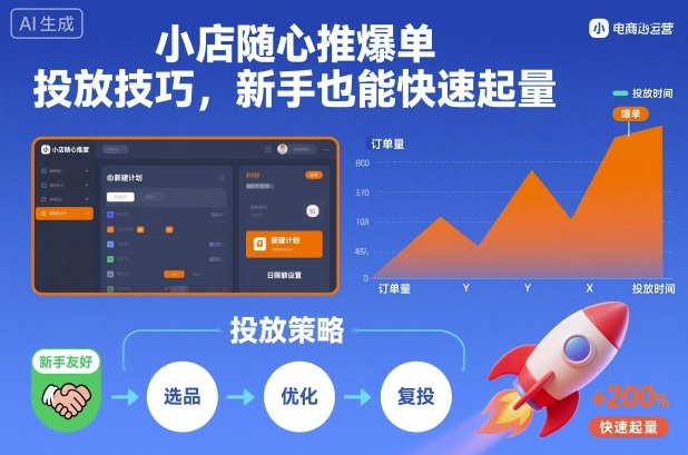 小店随心推爆单投放技巧，新手也能快速起量-润格副业网-每天分享热门副业赚钱项目