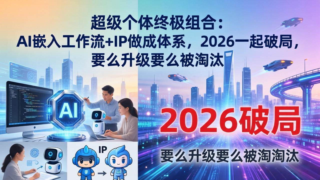 （17789期）超级个体终极组合：AI嵌入工作流+IP做成体系，2026一起破局，要么升级要么被淘汰-润格副业网-每天分享热门副业赚钱项目