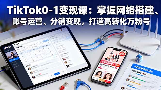 （16334期）TikTok0-1变现课：掌握网络搭建、账号运营、分销变现，打造高转化万粉号-润格副业网-每天分享热门副业赚钱项目