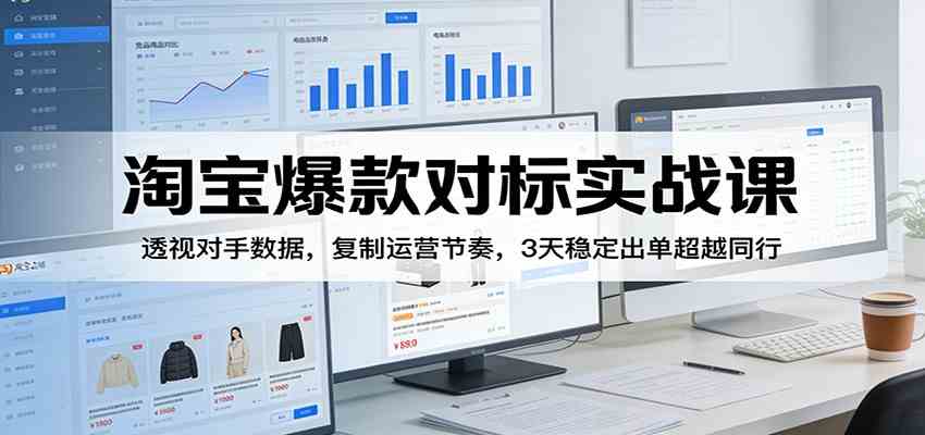 淘宝爆款对标实战课：透视对手数据，复制运营节奏，3天稳定出单超越同行-润格副业网-每天分享热门副业赚钱项目