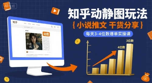 小说推文干货分享之知乎动静图玩法,每天3-4位数爆单实操课-润格副业网-每天分享热门副业赚钱项目
