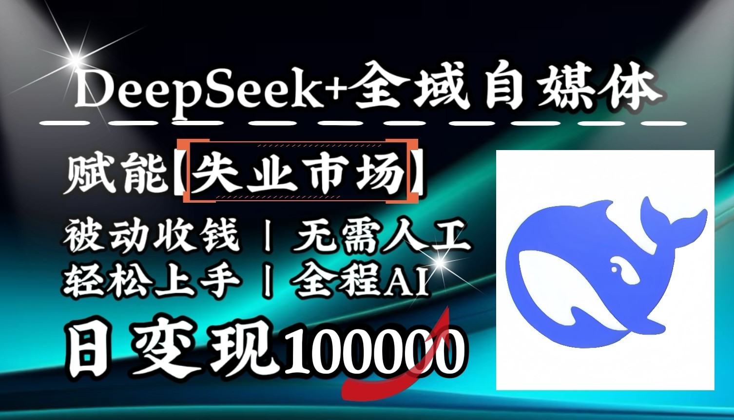 降维打击，DeepSeek+失业市场，全自动操作，结合人人刚需，单月利润轻松破100000＋-润格副业网-每天分享热门副业赚钱项目