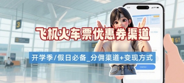 学生党必看！机票火车票优惠券申请渠道 + 项目打法，开学季节日速存-润格副业网-每天分享热门副业赚钱项目